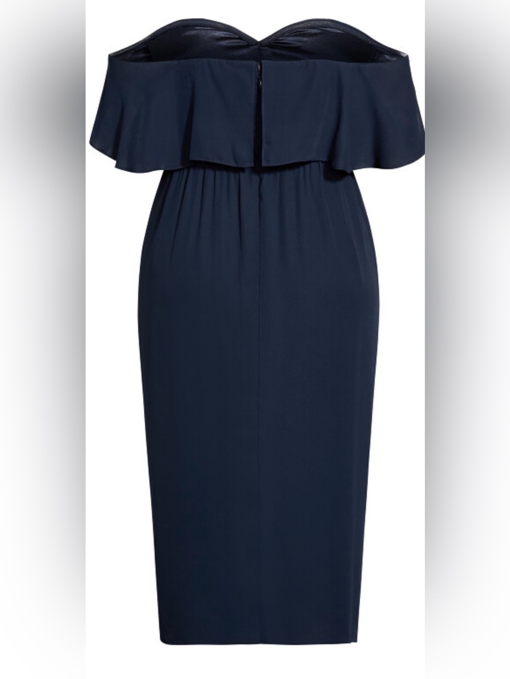 City Chic Navy Off Shoulder Midi Dress - Picture 2 of 6